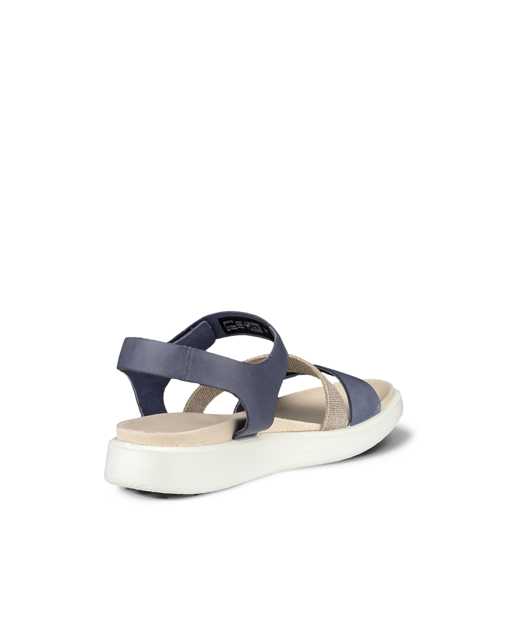 Women's ECCO® Flowt Nubuck Flat Sandal - Blue - Back