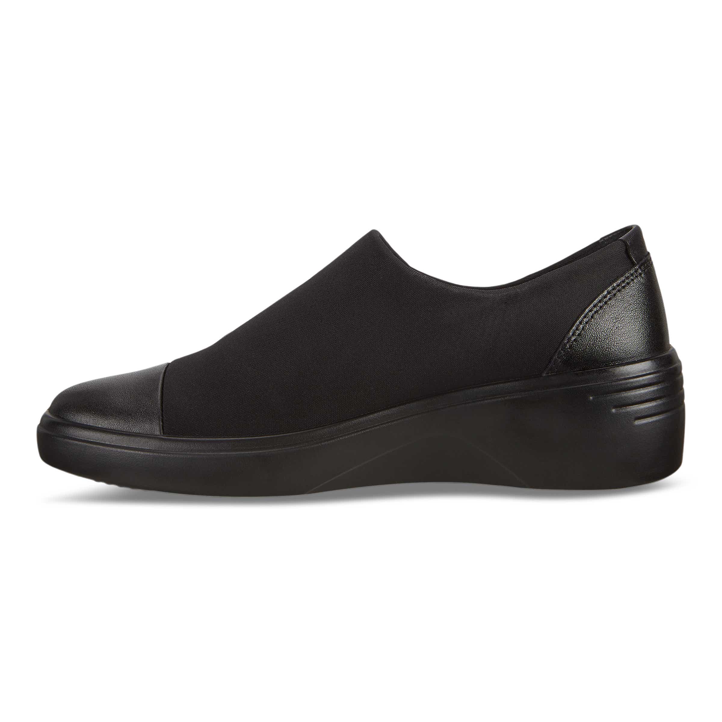 ECCO Soft 7 Wedge ウィメンズ レザーGore-Texウェッジソールスリッポン - 黒 - Inside