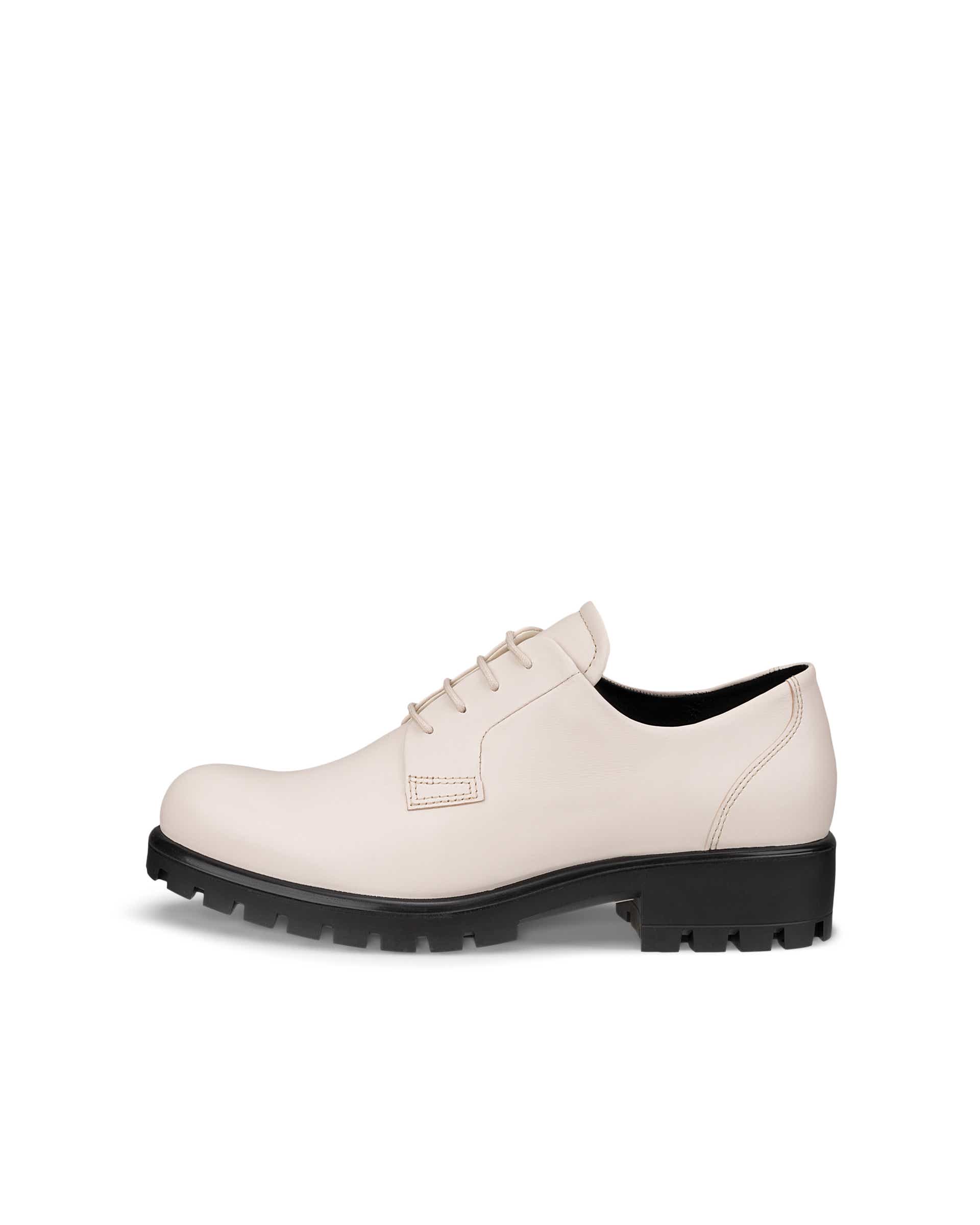Women's ECCO® Modtray Leather Derby Shoe - Beige - Outside