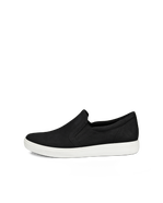 Women's ECCO® Soft Classic Nubuck Slip-On - Black - Outside