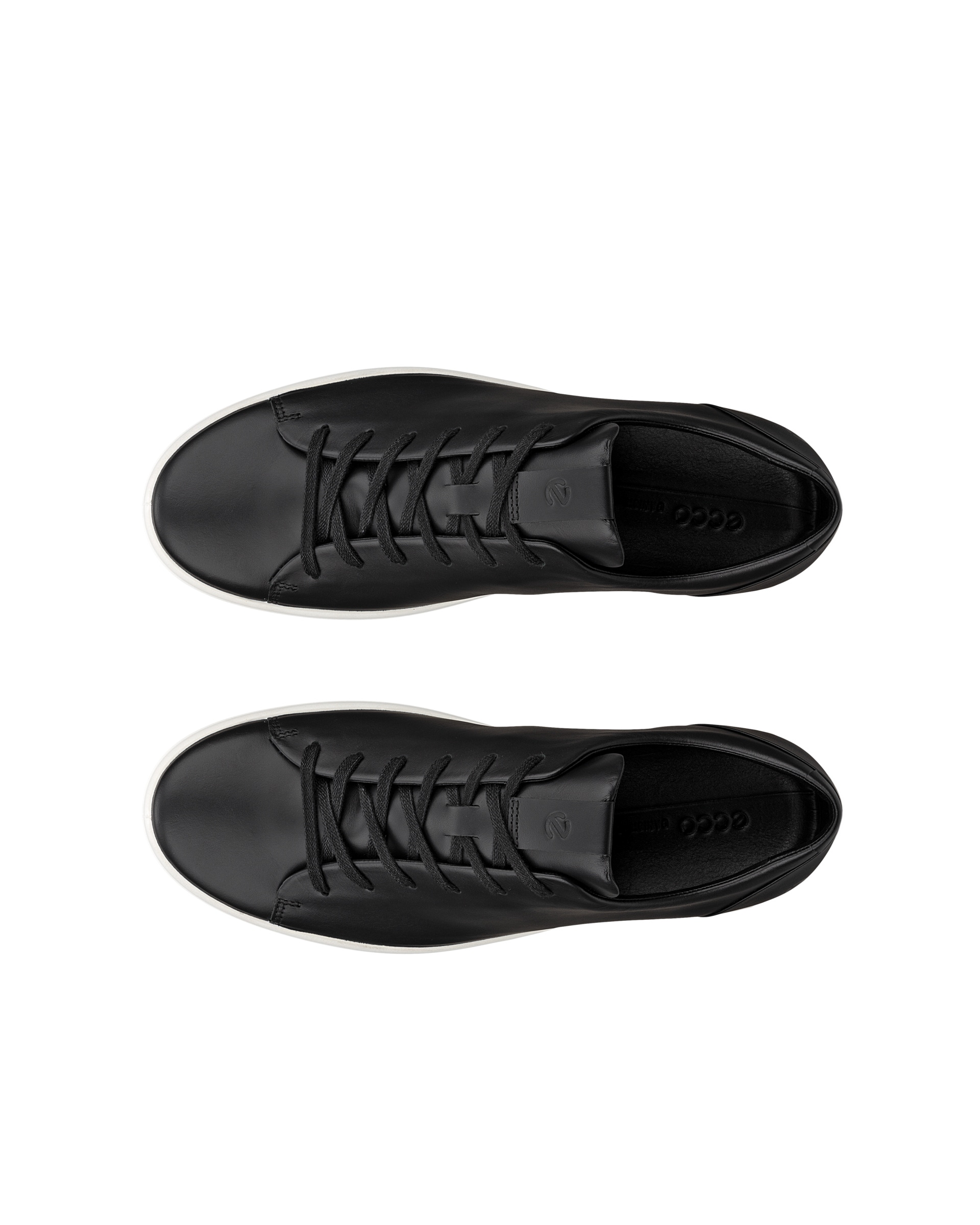 Men's ECCO® Soft 7 Leather Lace-Up Shoe - Black - Top left pair