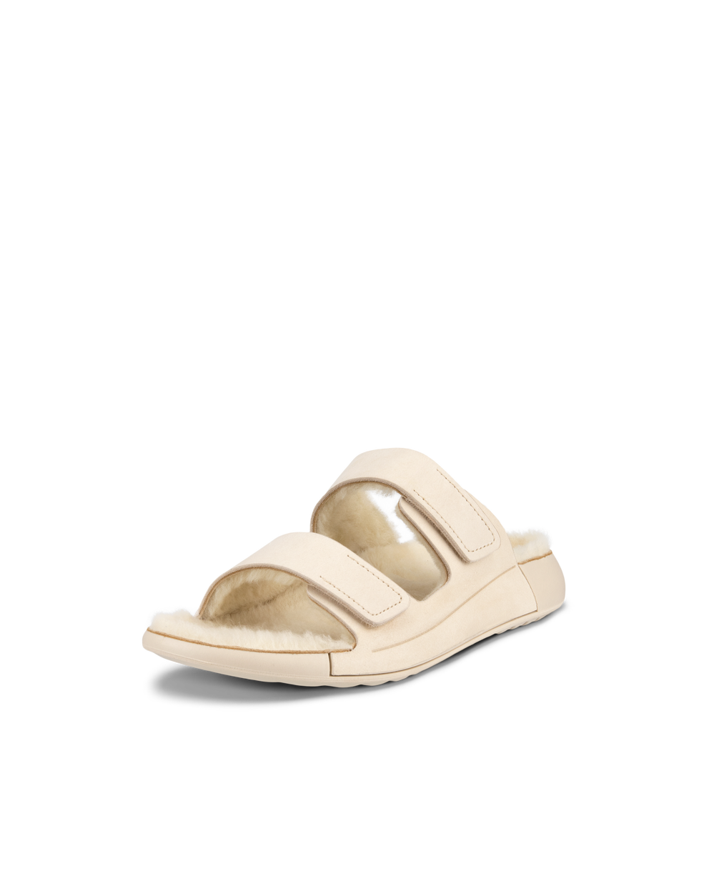 Women's ECCO® Cozmo Sandal Nubuck Two Strap Sandal - Beige - Main