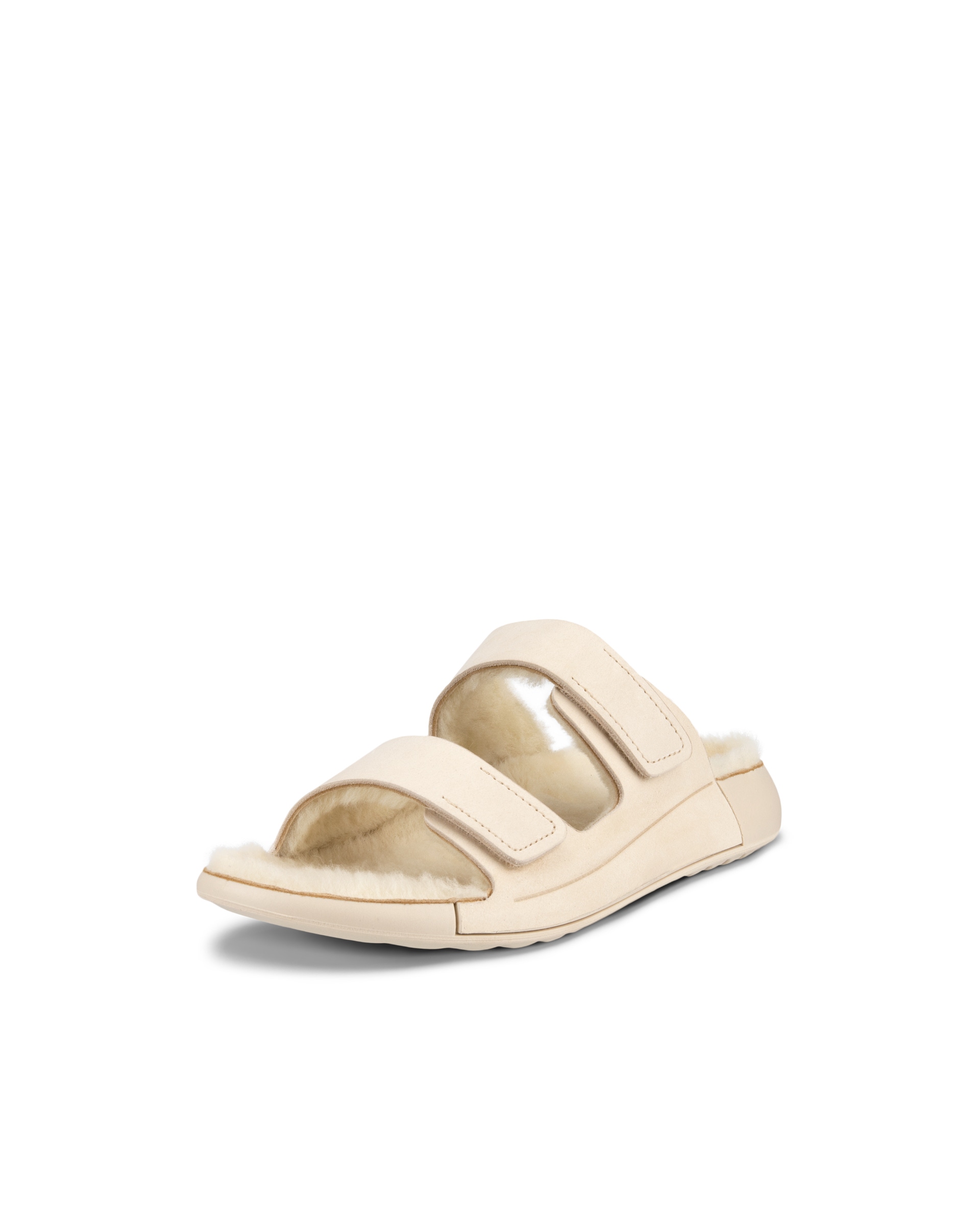 Women's ECCO® Cozmo Sandal Nubuck Two Strap Sandal - Beige - Main