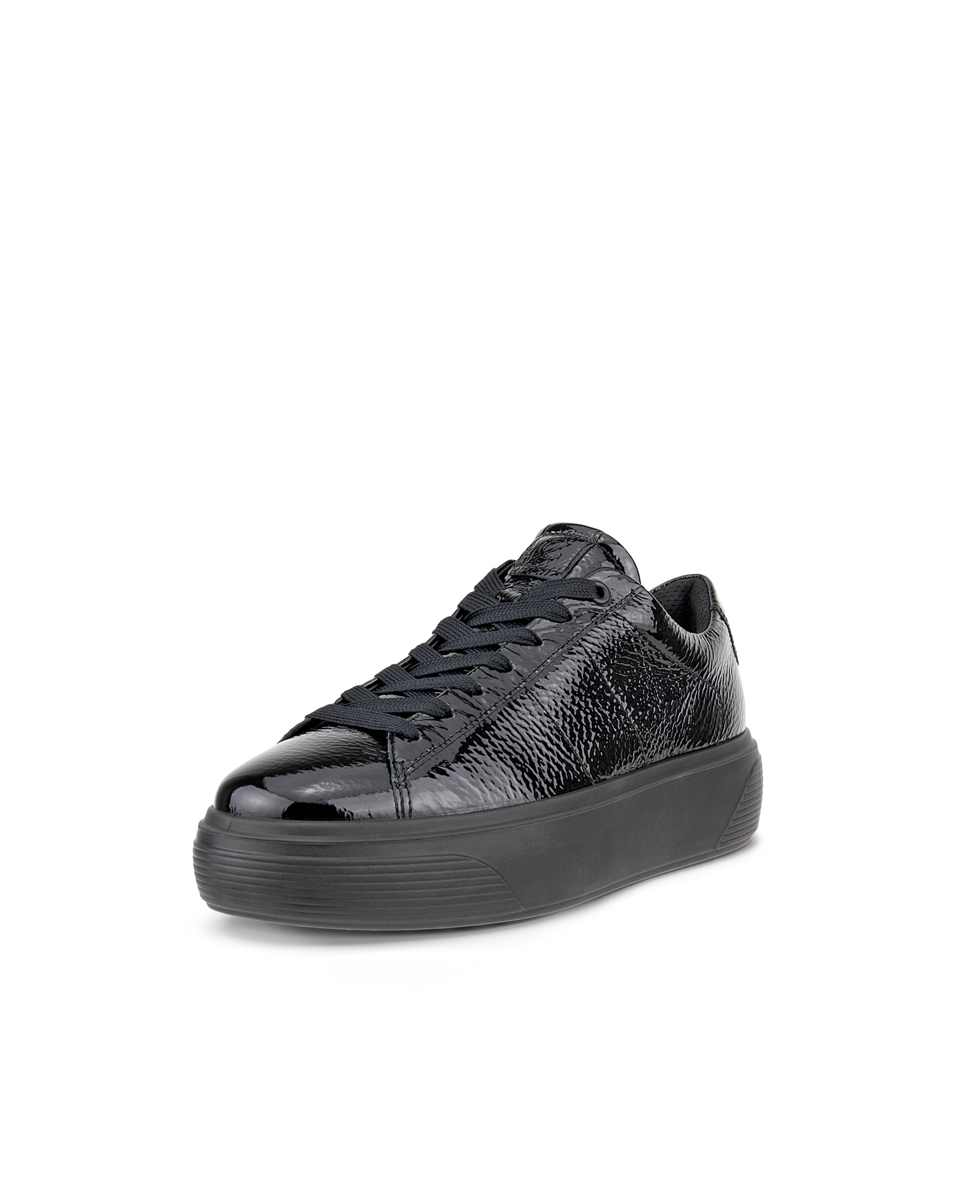 Women's ECCO® Street Platform Leather Sneaker - Black - Main