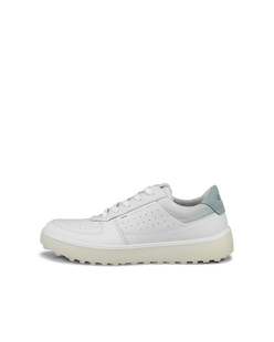 Women's ECCO® Golf Tray Leather Shoe - White - Outside