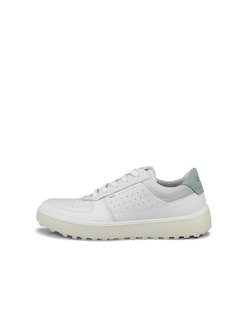 Women's ECCO® Golf Tray Leather Shoe - White - Outside