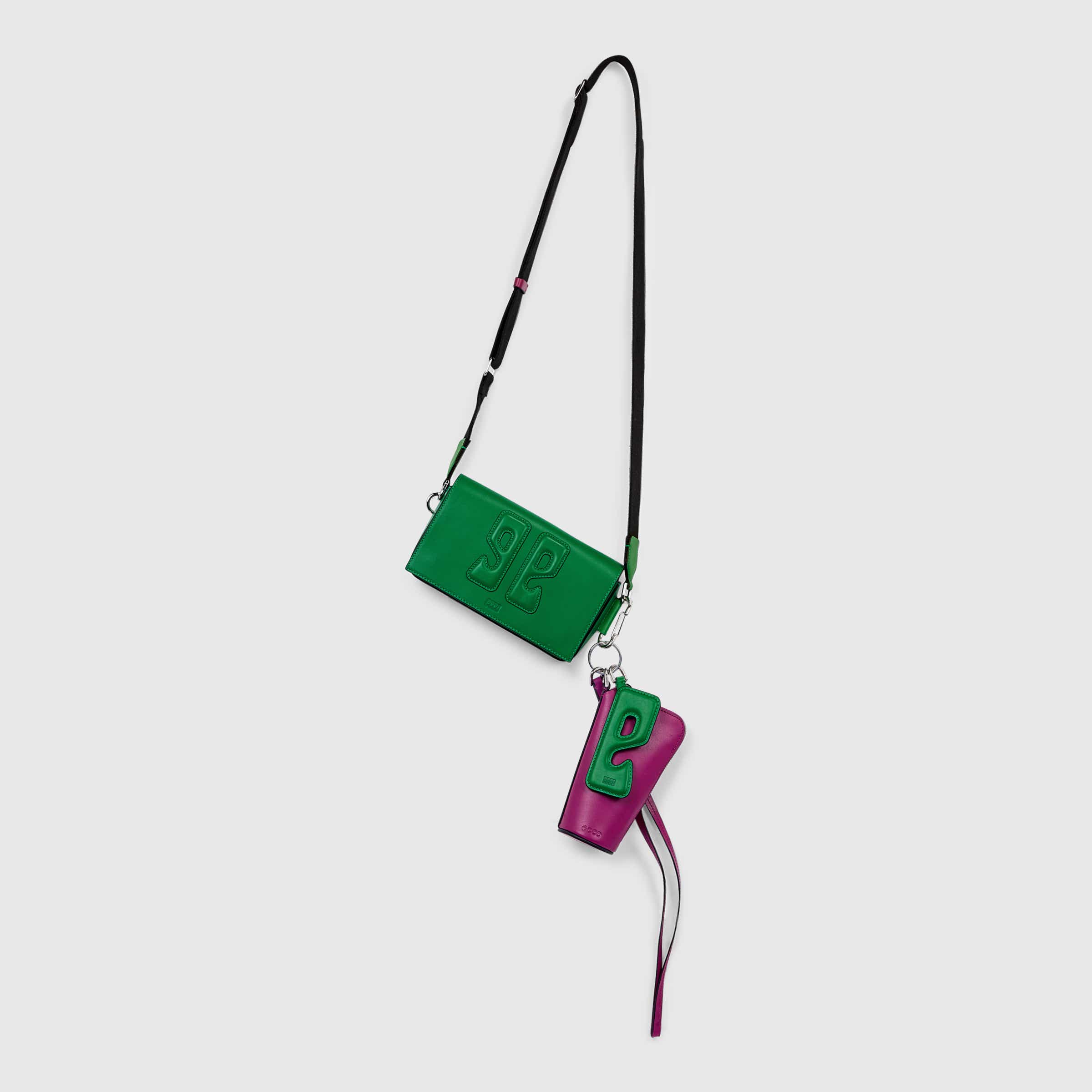 ECCO® E Stack Leather Phone Bag - Green - Main
