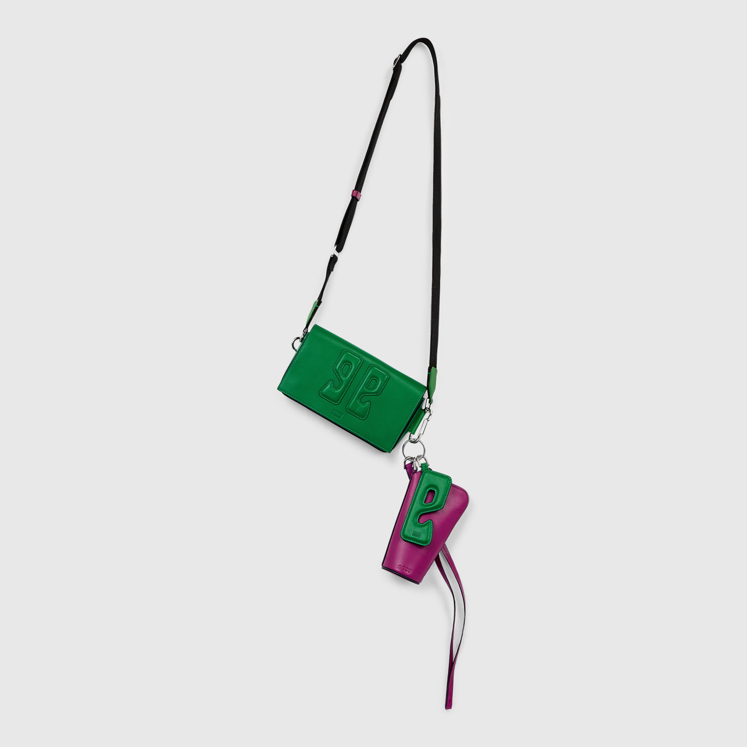ECCO® E Stack Leather Phone Bag - Green - Main