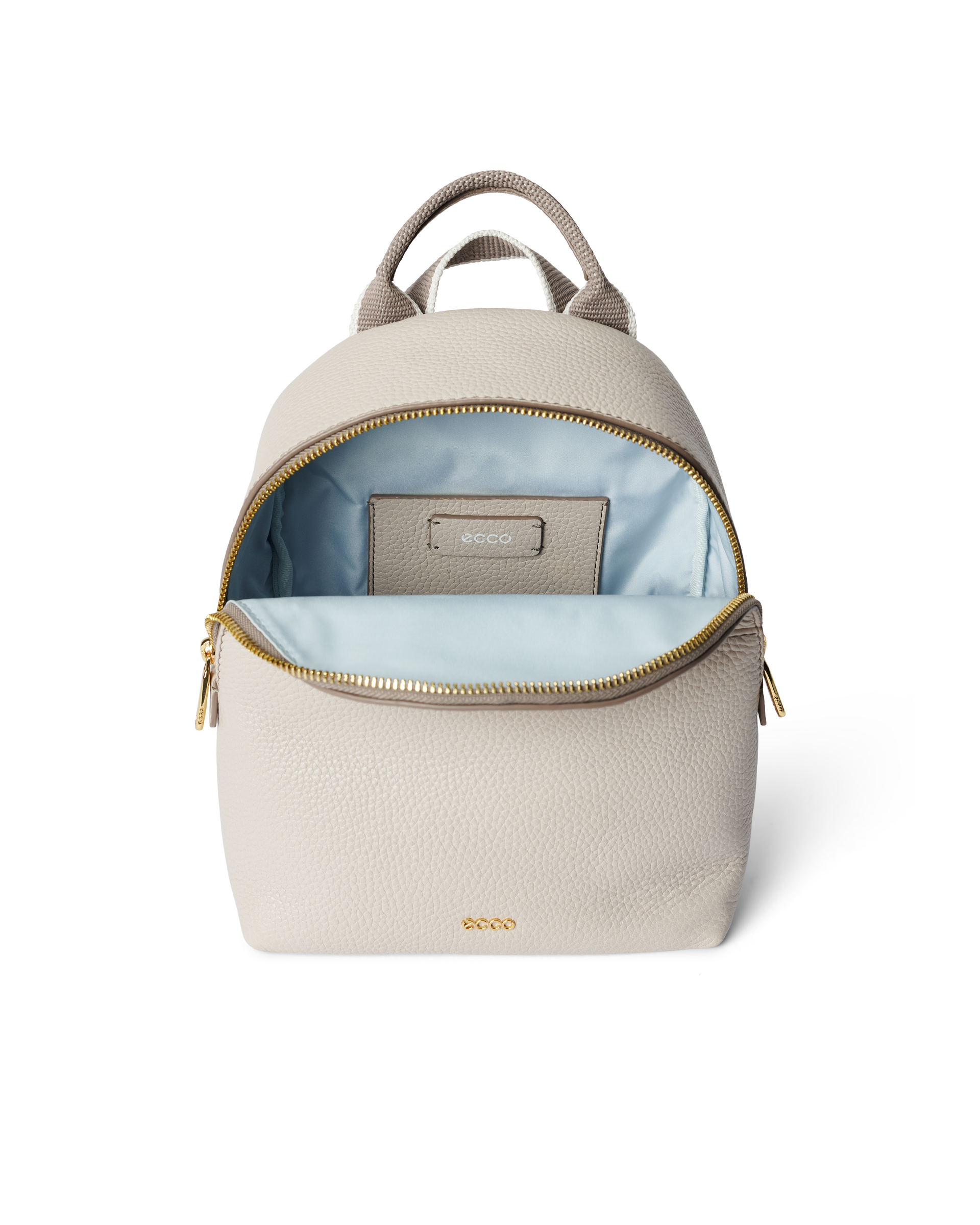 ECCO® Round Pack S Pebbled Leather Backpack - Beige - Inside