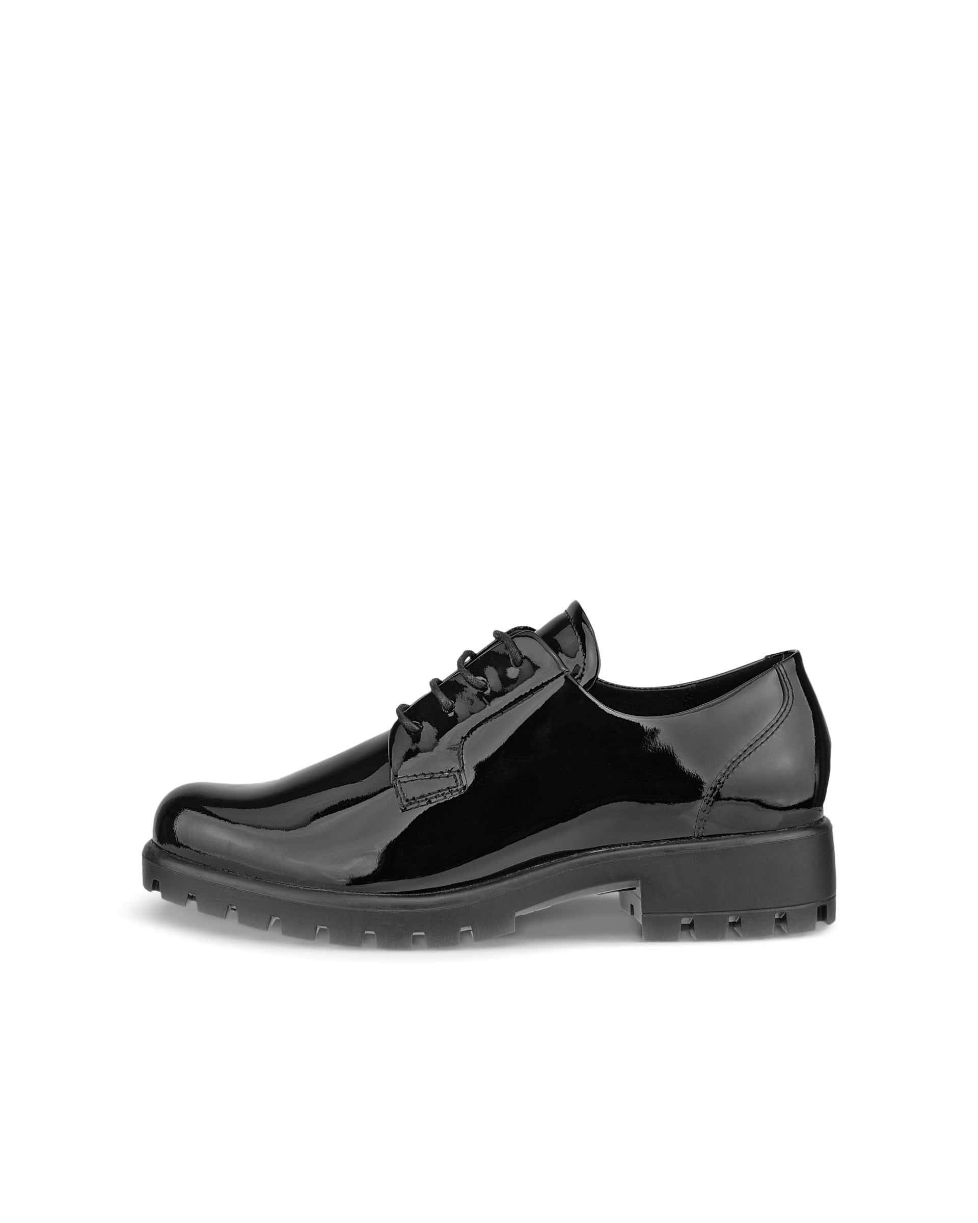 ECCO Modtray ウィメンズ レザーダービーシューズ - ブラック - Outside