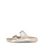 Women's ECCO® Cozmo Nubuck Two Strap Sandal - Beige - Outside