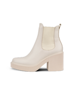 여성용 ECCO Fluted Heel 가죽 첼시 부츠 - Beige - Outside