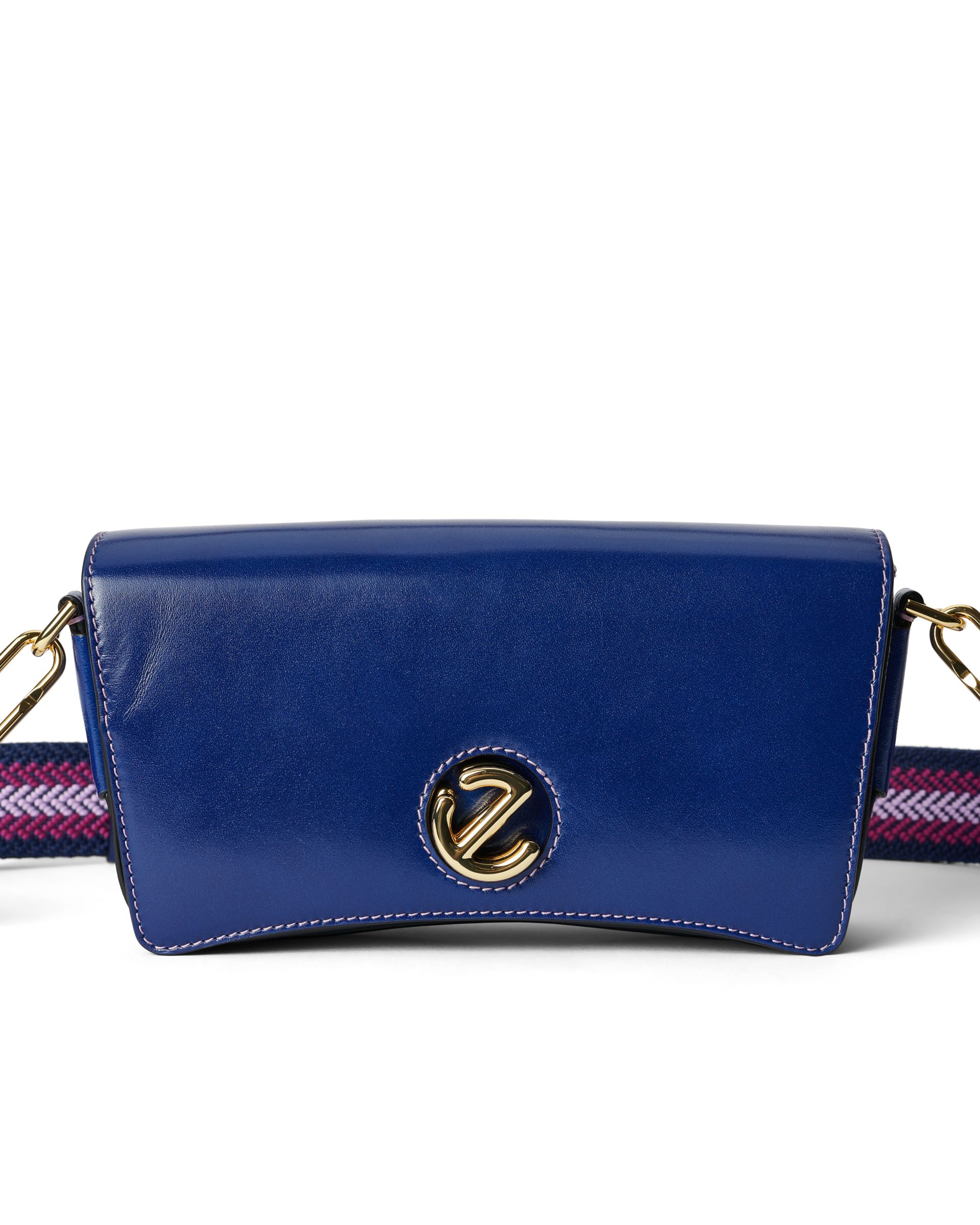 ECCO® Lock Wave Medium Pinch Leather Crossbody Bag - Blue - Detail-1