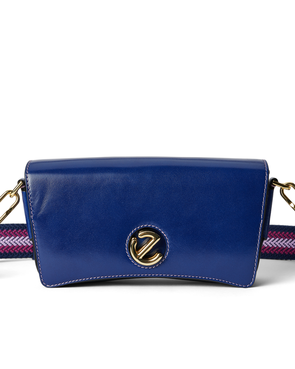 ECCO® Lock Wave Medium Pinch Leather Crossbody Bag - Blue - Detail-1