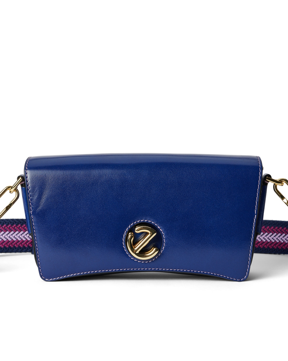 ECCO® Lock Wave Medium Pinch Leather Crossbody Bag - Blue - Detail-1