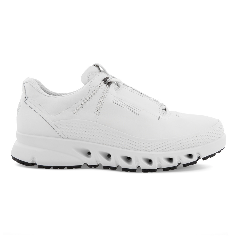 Men's ECCO® Multi-Vent Leather Gore-Tex Outdoor Sneaker - White - Outside