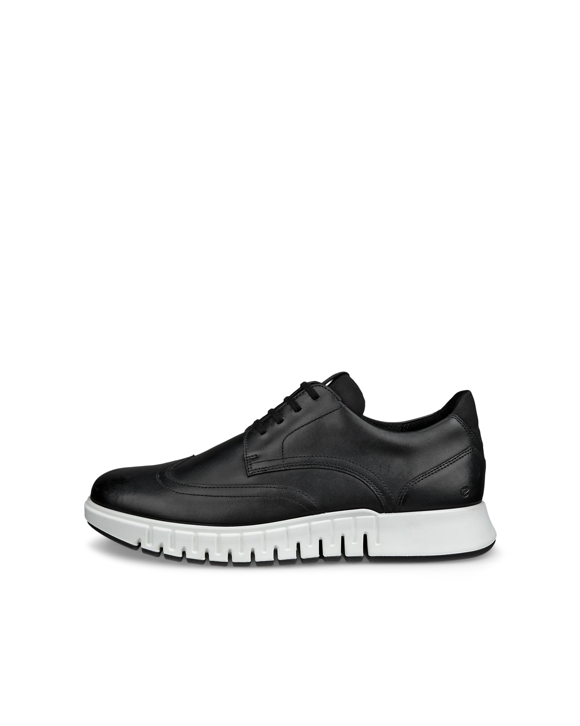 Men's ECCO® Gruuv Hybrid Leather Wingtip Shoe - Black - Outside