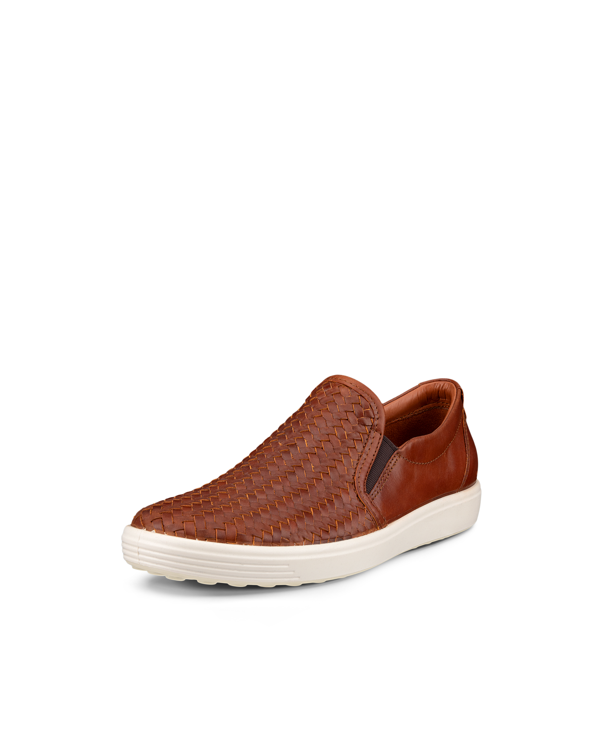 Women's ECCO® Soft 7 Leather Slip-On Sneaker - Brown - Main