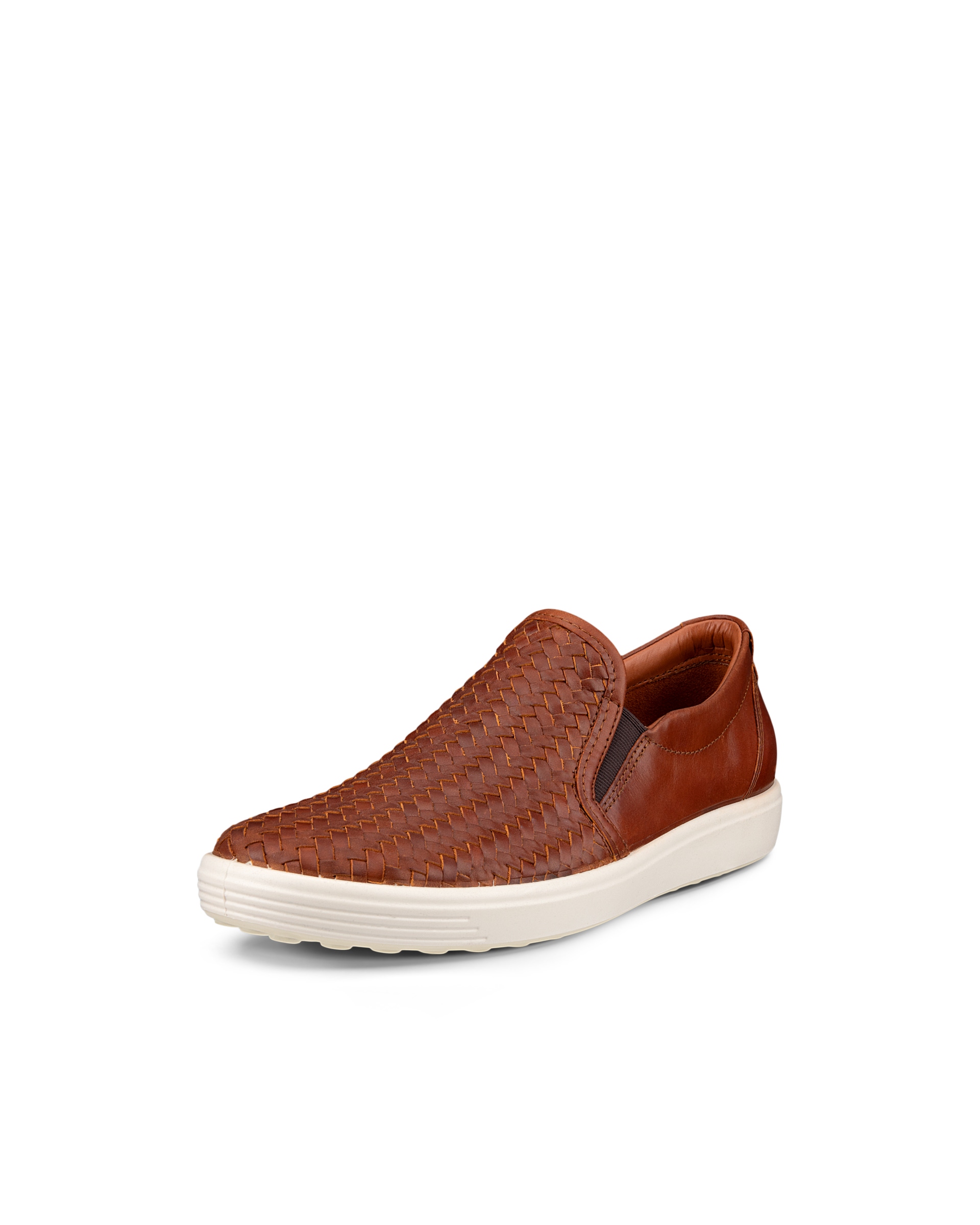 Women's ECCO® Soft 7 Leather Slip-On - Brown - Main