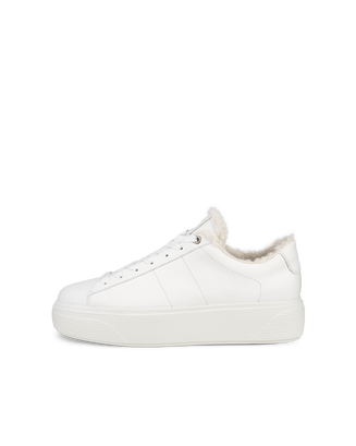 Zapatillas de piel ECCO® Street Platform para mujer - Blanco - Outside