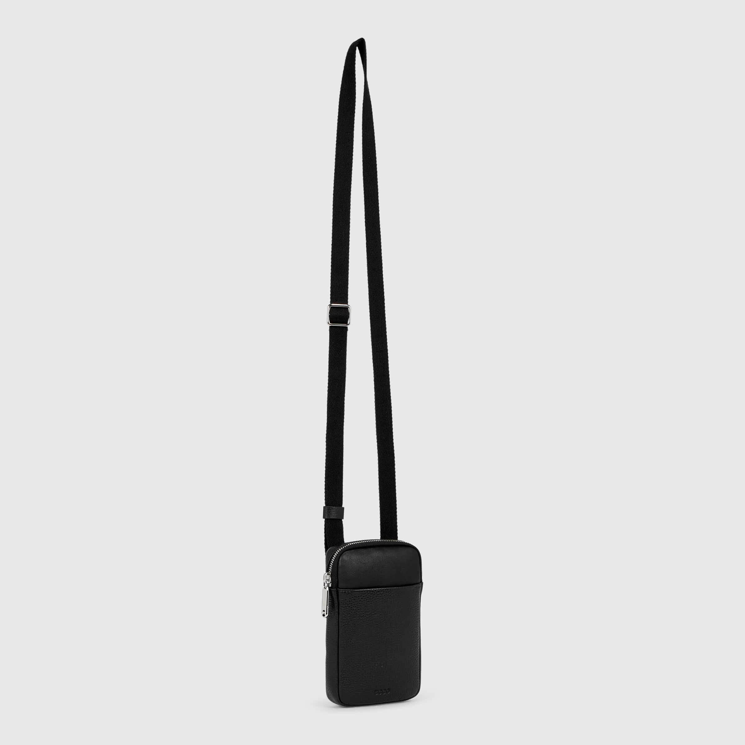 ECCO® Textureblock Leather Phone Bag - Black - Main