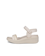 Women's ECCO® Flowt Wedge LX Leather Sandal - White - Outside