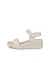 Women's ECCO® Flowt LX Leather Wedge Sandal - Beige - Outside