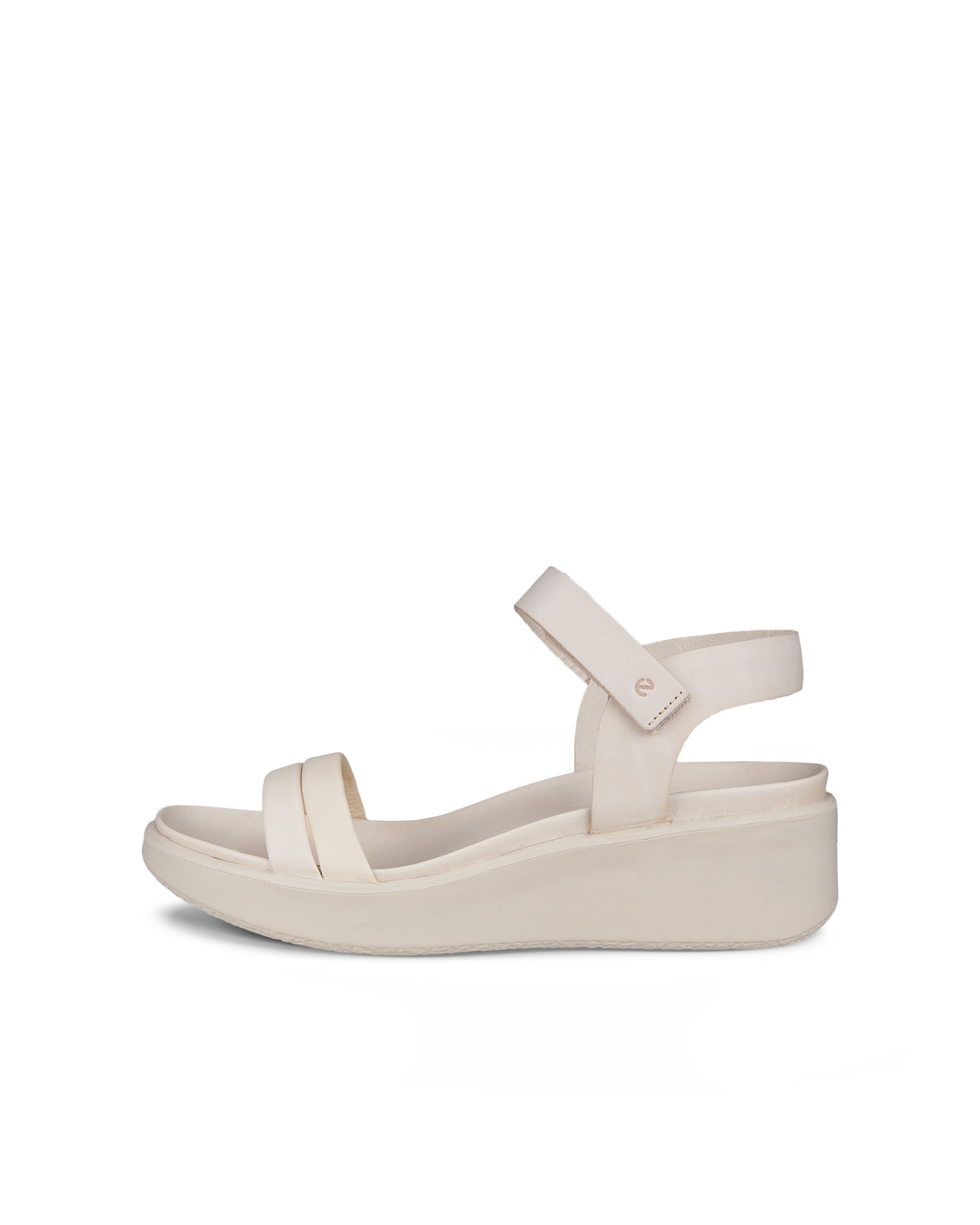 Women's ECCO® Flowt LX Leather Wedge Sandal - Beige - Outside