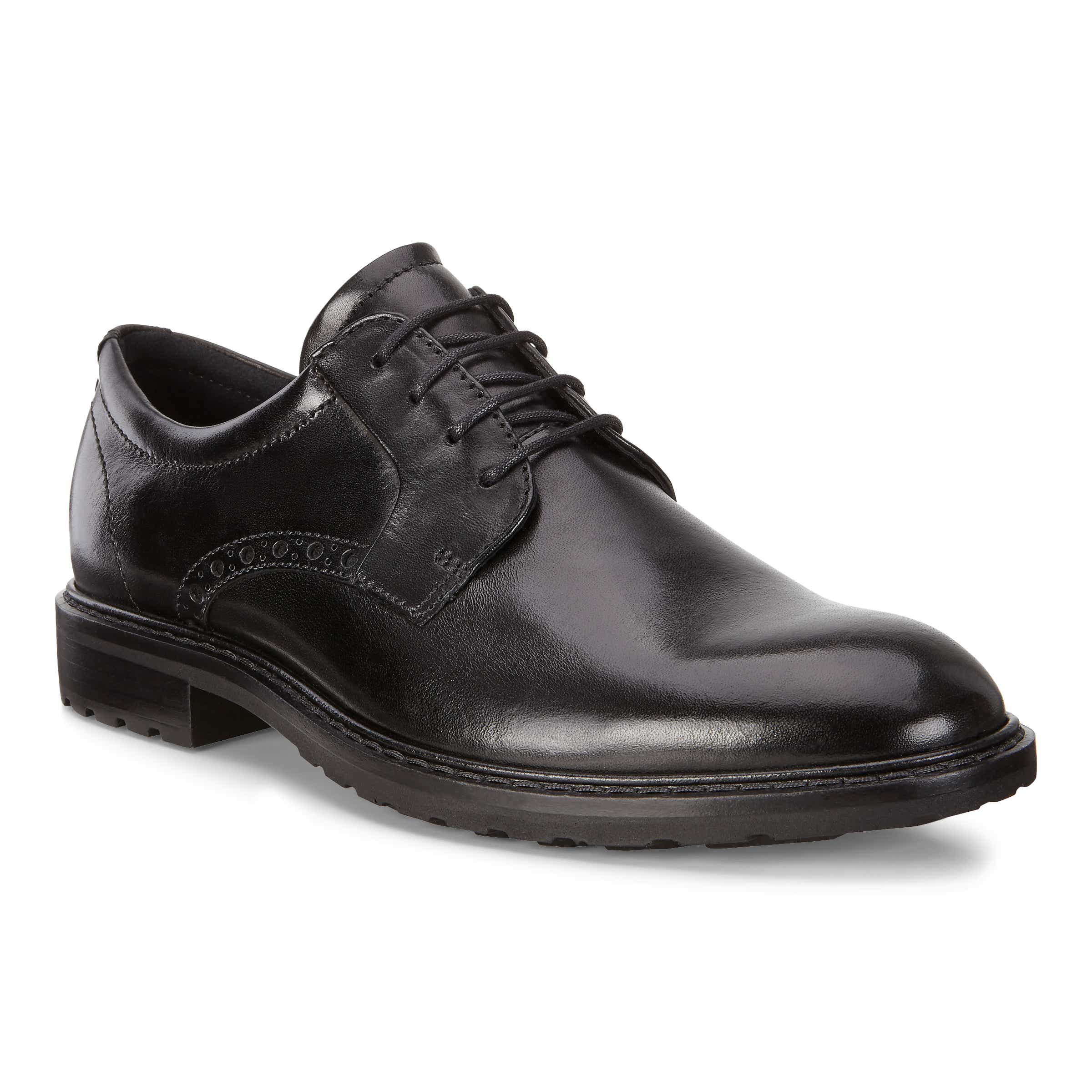 ECCO Vitrus I Plain Toe Derby Shoes - Black - Main