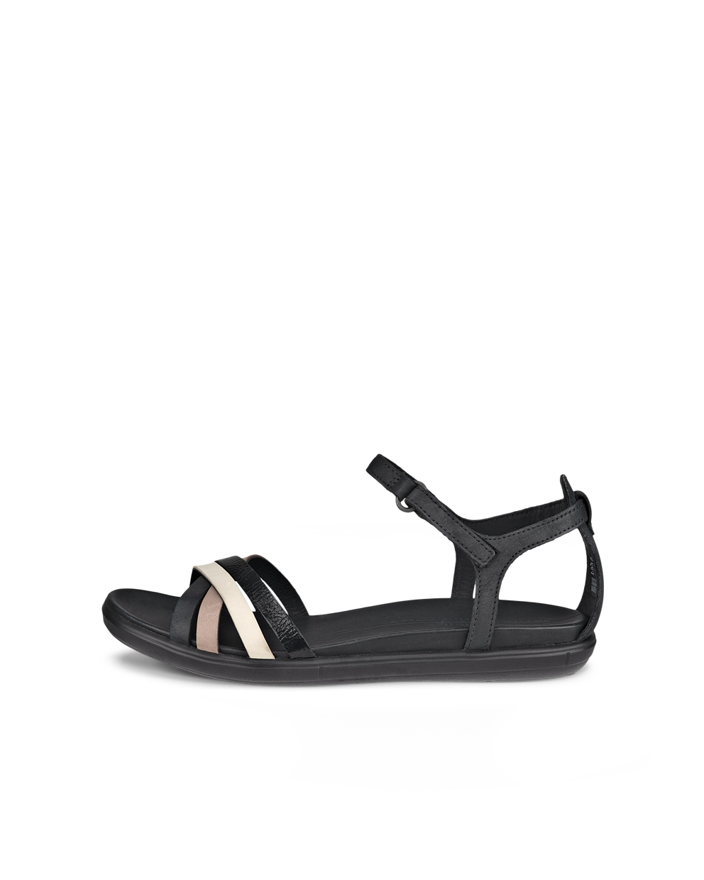 Sandalias planas de nobuk ECCO® Simpil para mujer - Negro - Outside