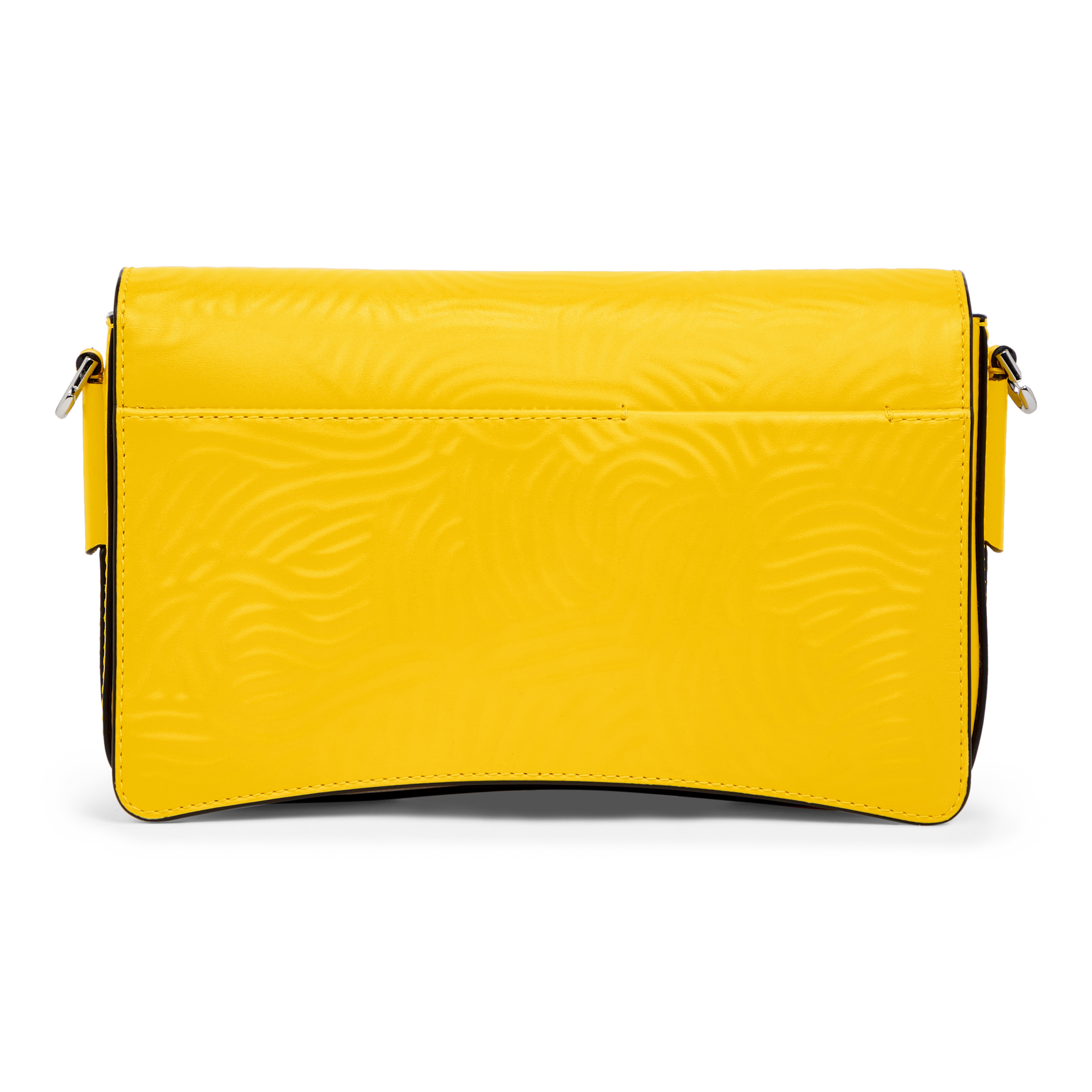 ECCO® Pinch Full Size Finger Print Leather Crossbody Bag - Yellow - Back