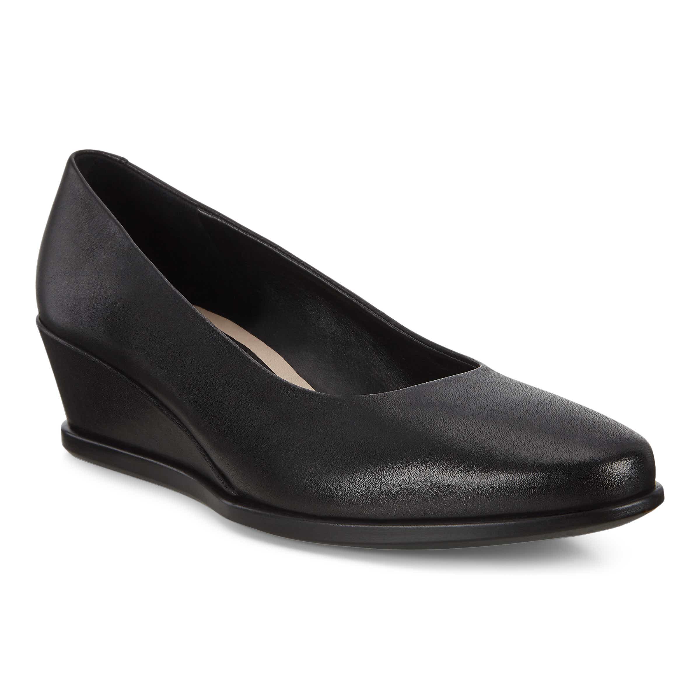 ECCO Shape 45 Wedge ウィメンズ レザーローファー - Black - Main