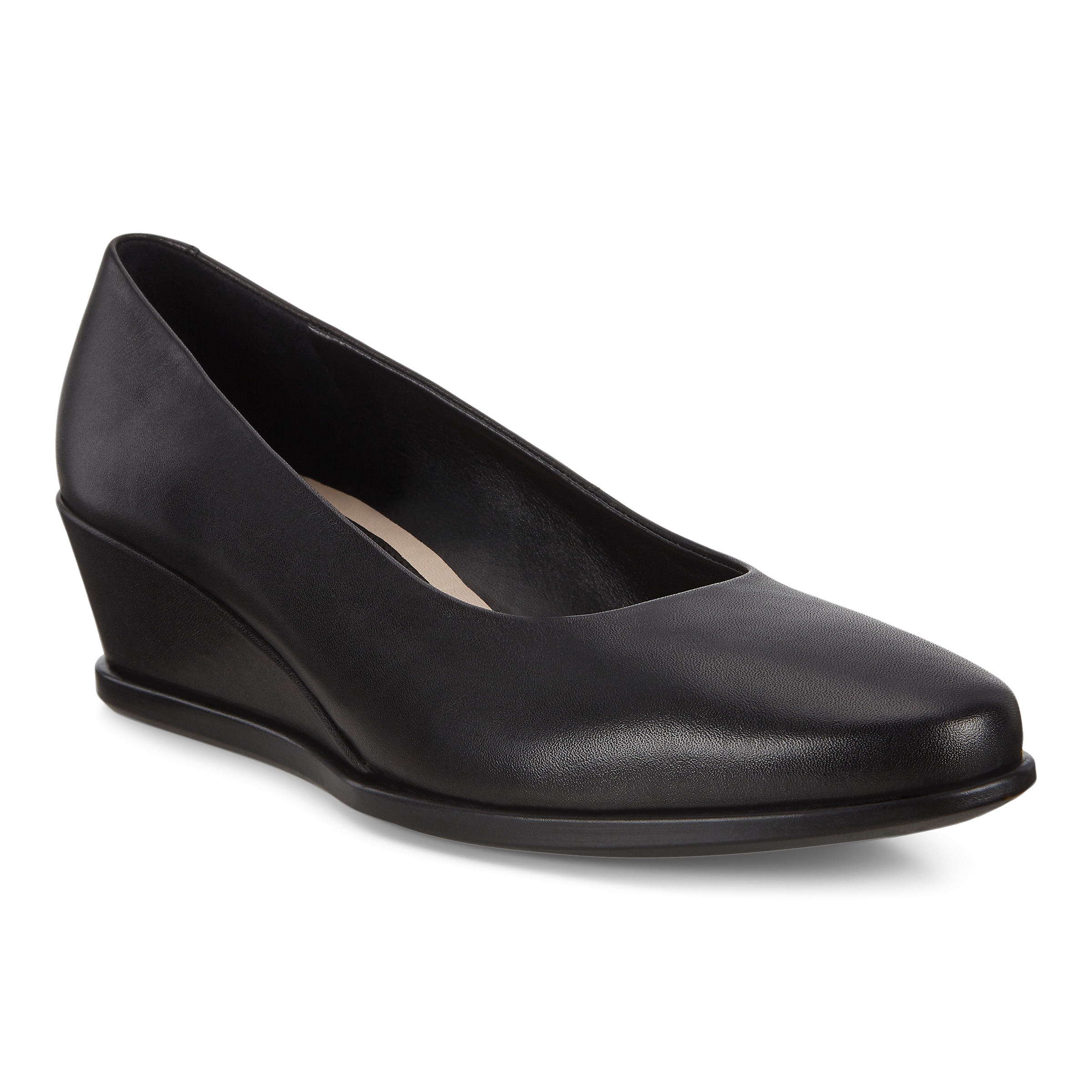 ECCO Shape 45 Wedge ウィメンズ レザーローファー - Black - Main