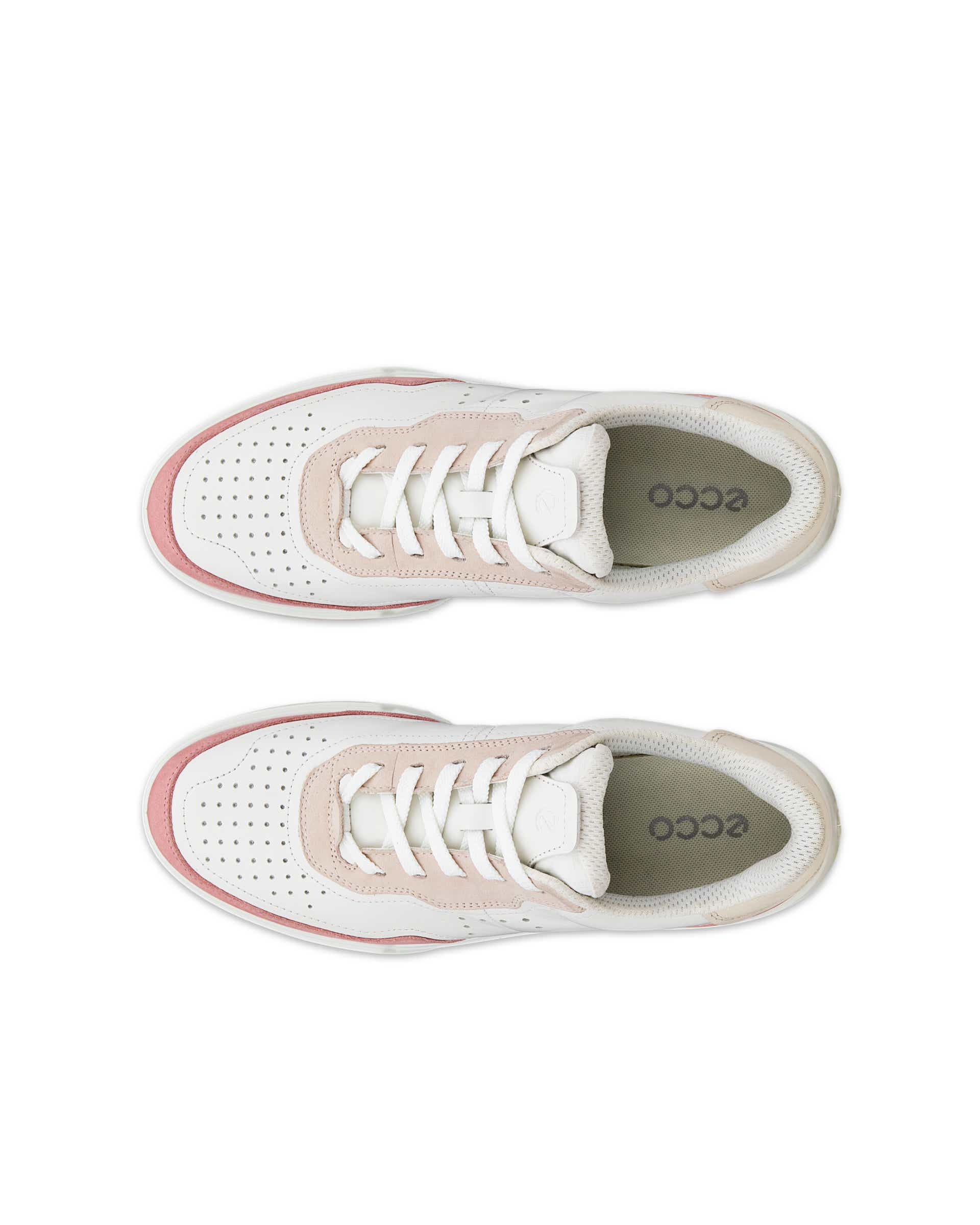 Zapatillas de piel ECCO® Street Court para mujer - Blanco - Top left pair