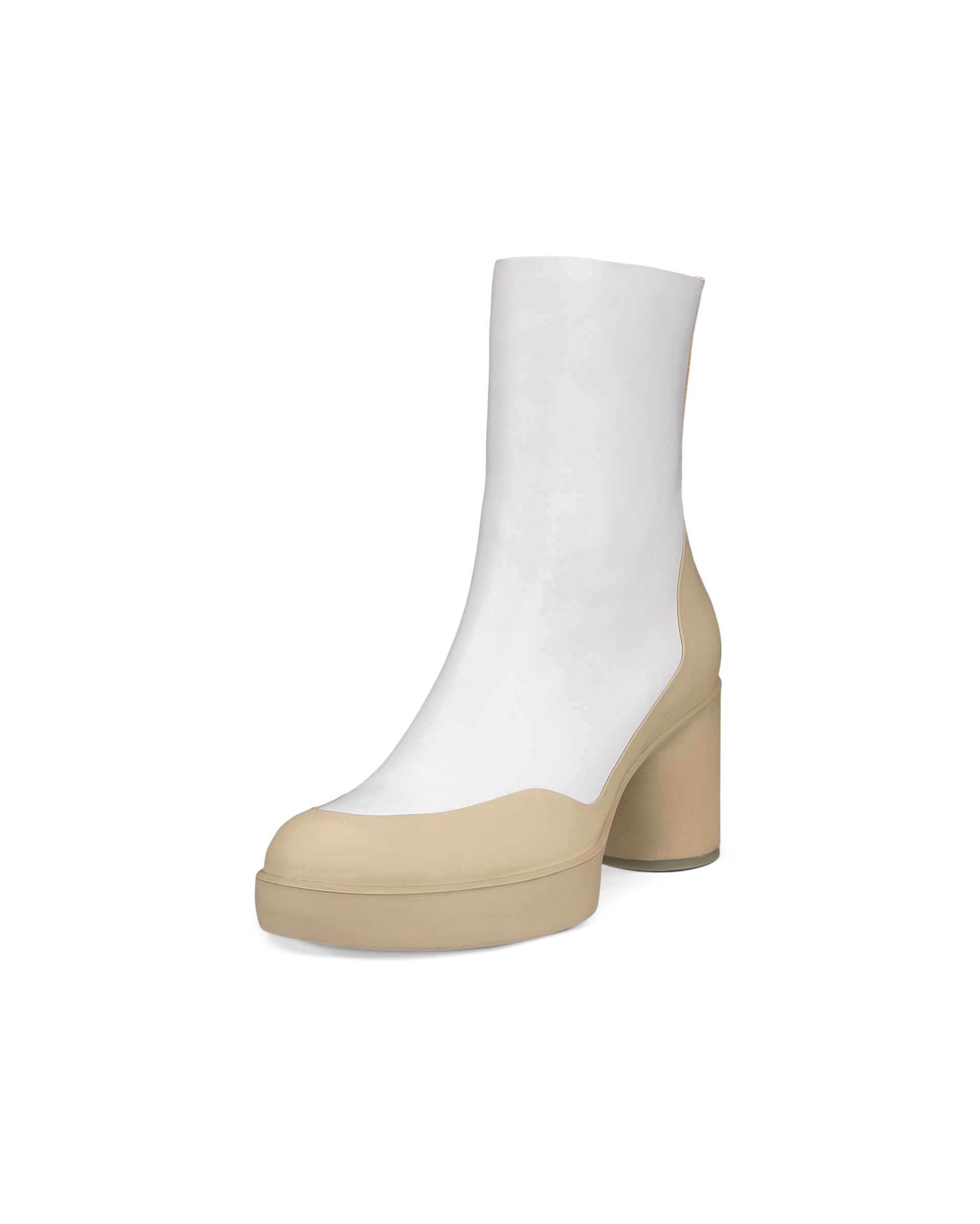 Women's ECCO® Shape Sculpted Motion 55 Leather Ankle Boot - White - Main