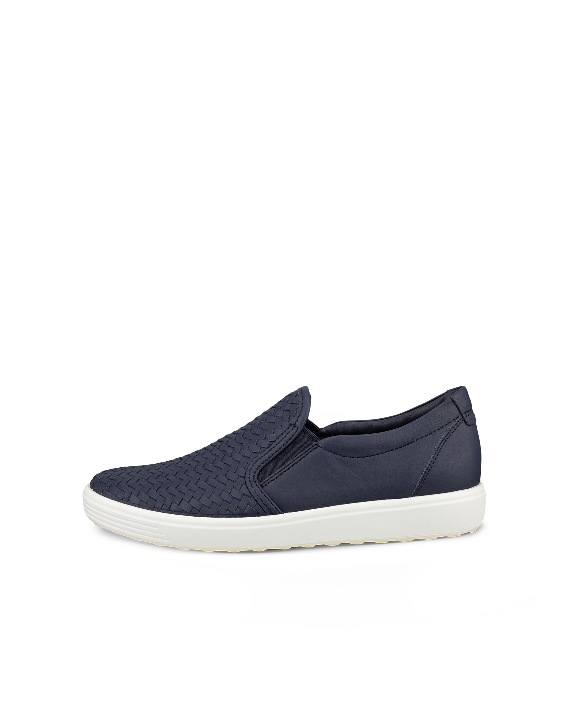 ECCO Soft 7 ウィメンズ レザースリッポンスニーカー - 青 - Outside