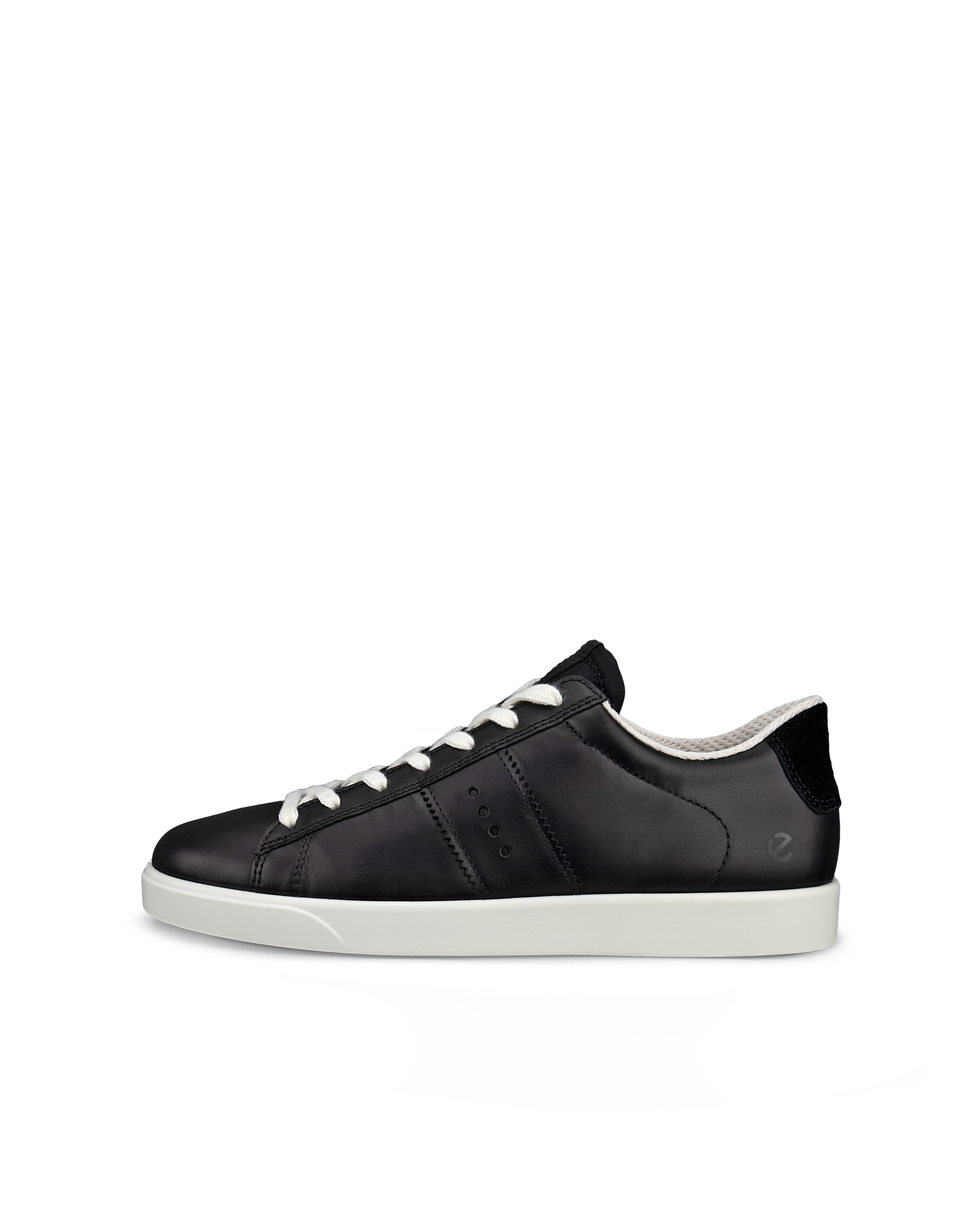 Women's ECCO® Street Lite Leather Sneaker - Black - Outside