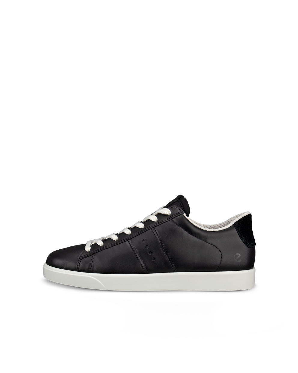 Women's ECCO® Street Lite Leather Sneaker - Black - Outside