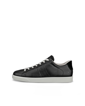 Women's ECCO® Street Lite Leather Sneaker - Black - Outside