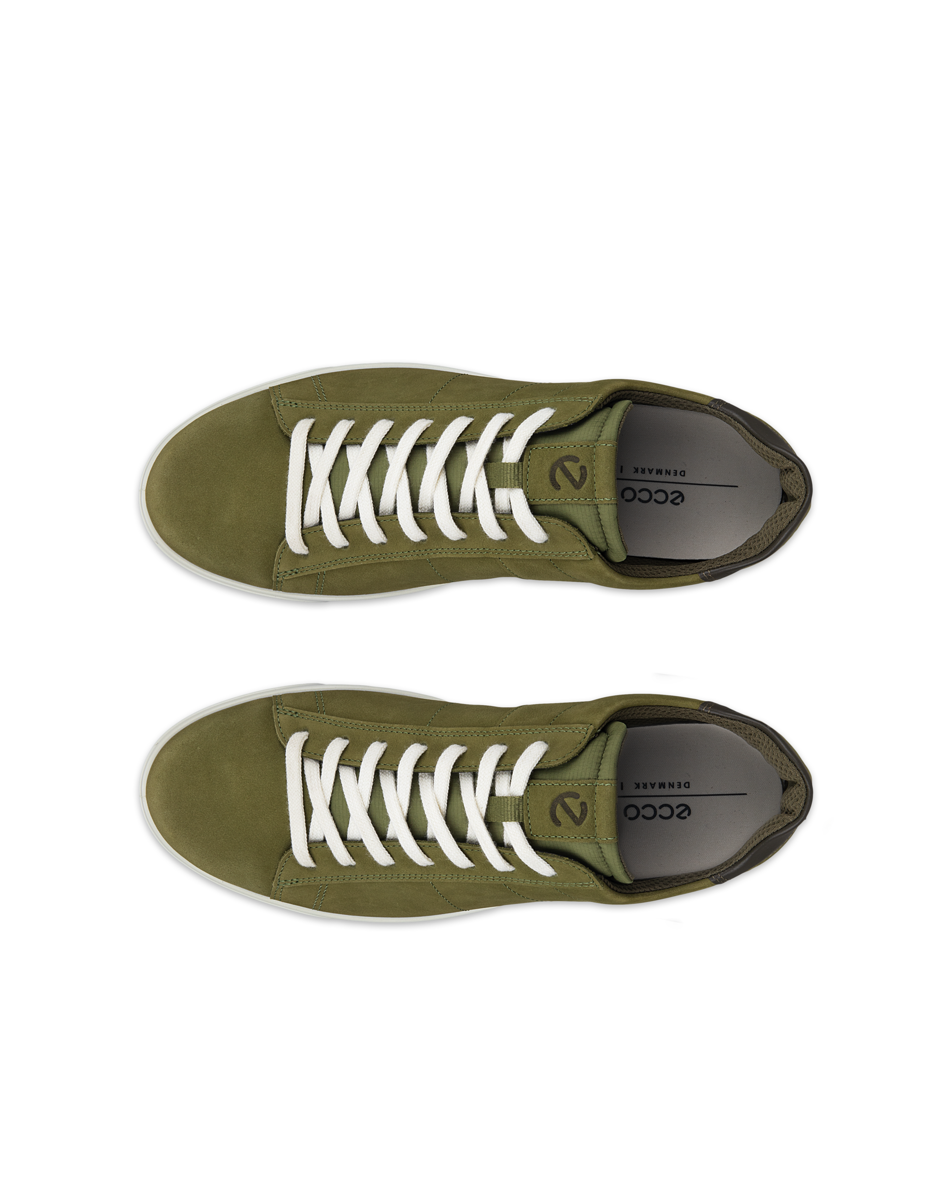 Men's ECCO® Street Lite Nubuck Sneaker - Green - Top left pair