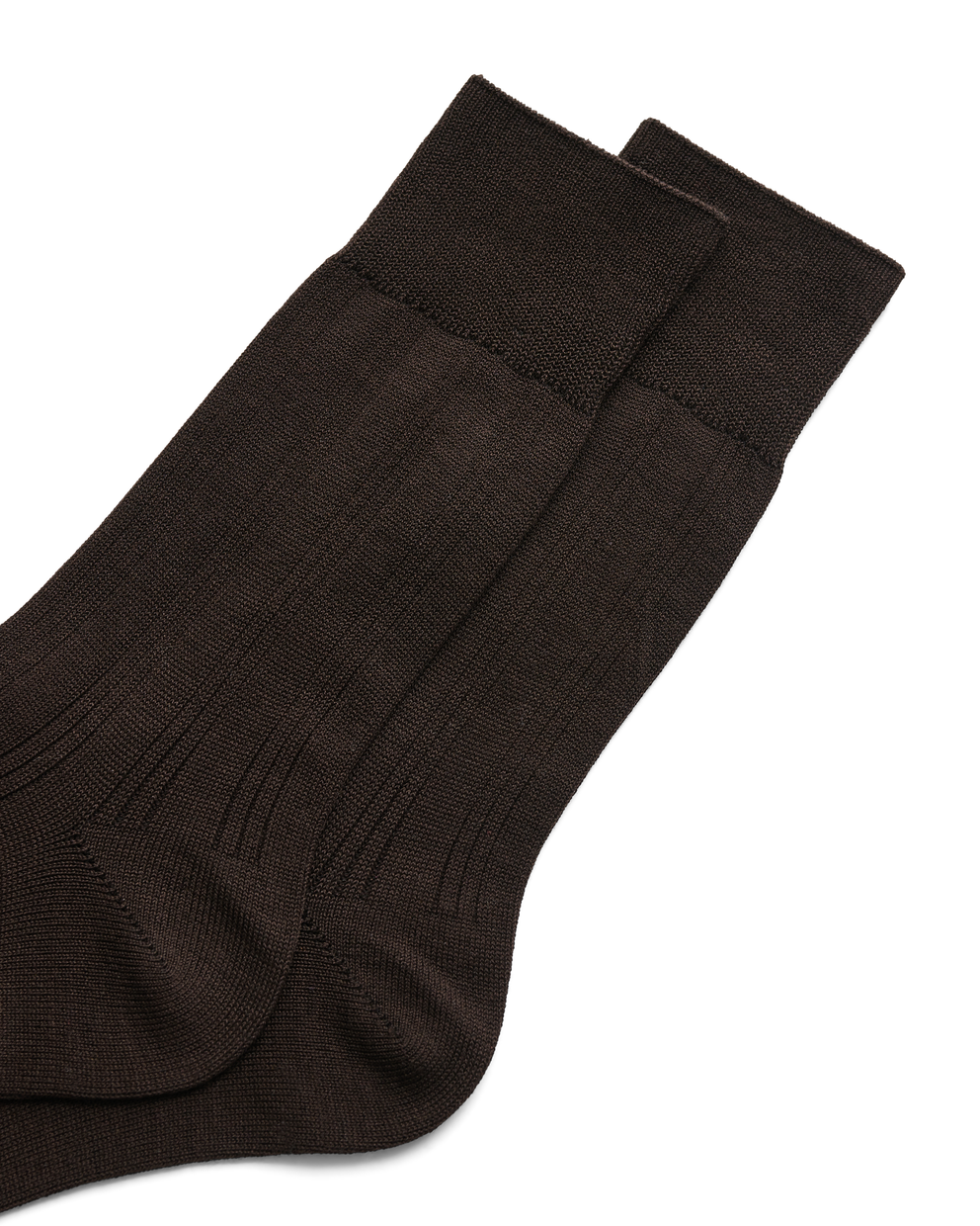 ECCO Mens Ribbed Socks - Pruun - Detail-1