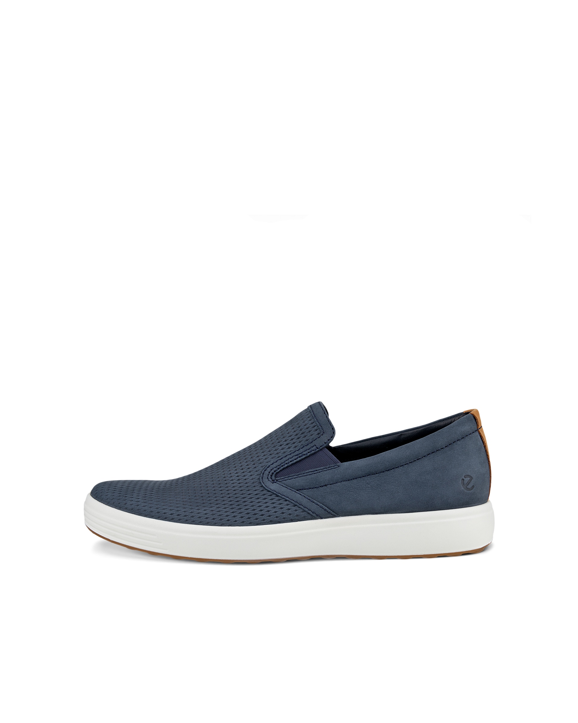 Men's ECCO® Soft 7 Nubuck Slip-On - Blue - Outside