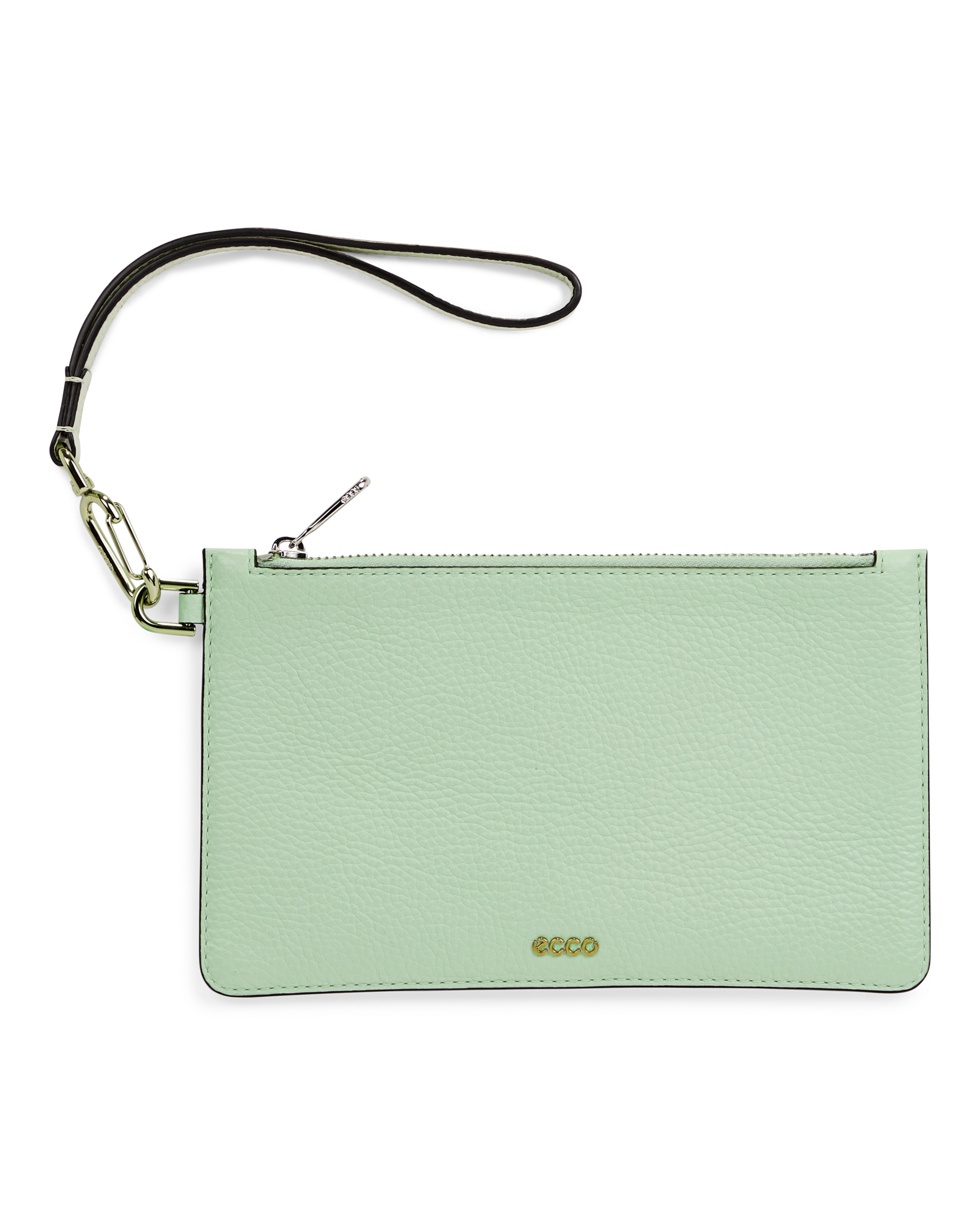 ECCO® Wristlet Pebbled Leather Clutch Bag - Green - Main