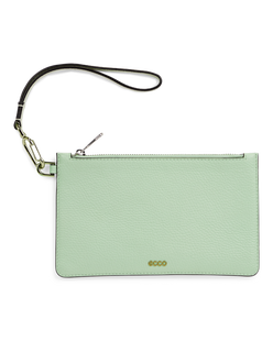 ECCO® Wristlet Pebbled Leather Pouch Bag - Green - Main