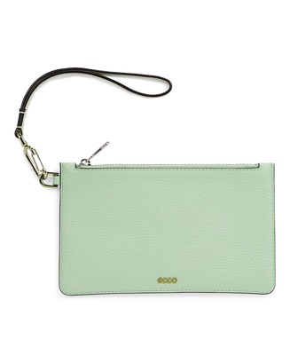 ECCO® Wristlet Pebbled Leather Clutch Bag - Green - Main