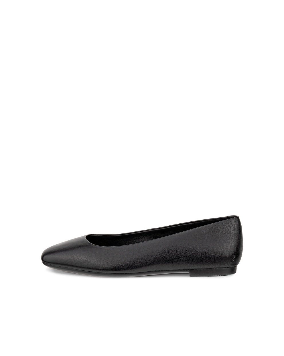 Women's ECCO® Margot Leather Ballerina - Black - Outside