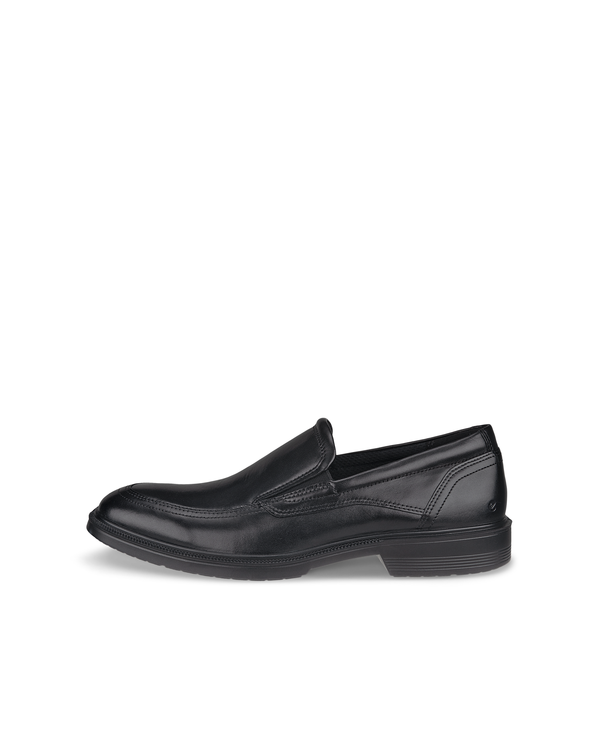 Men's ECCO® Maitland Leather Apron-Toe Slip-On - Black - Outside