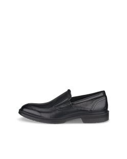 Men's ECCO® Maitland Leather Apron-Toe Slip-On - Black - Outside