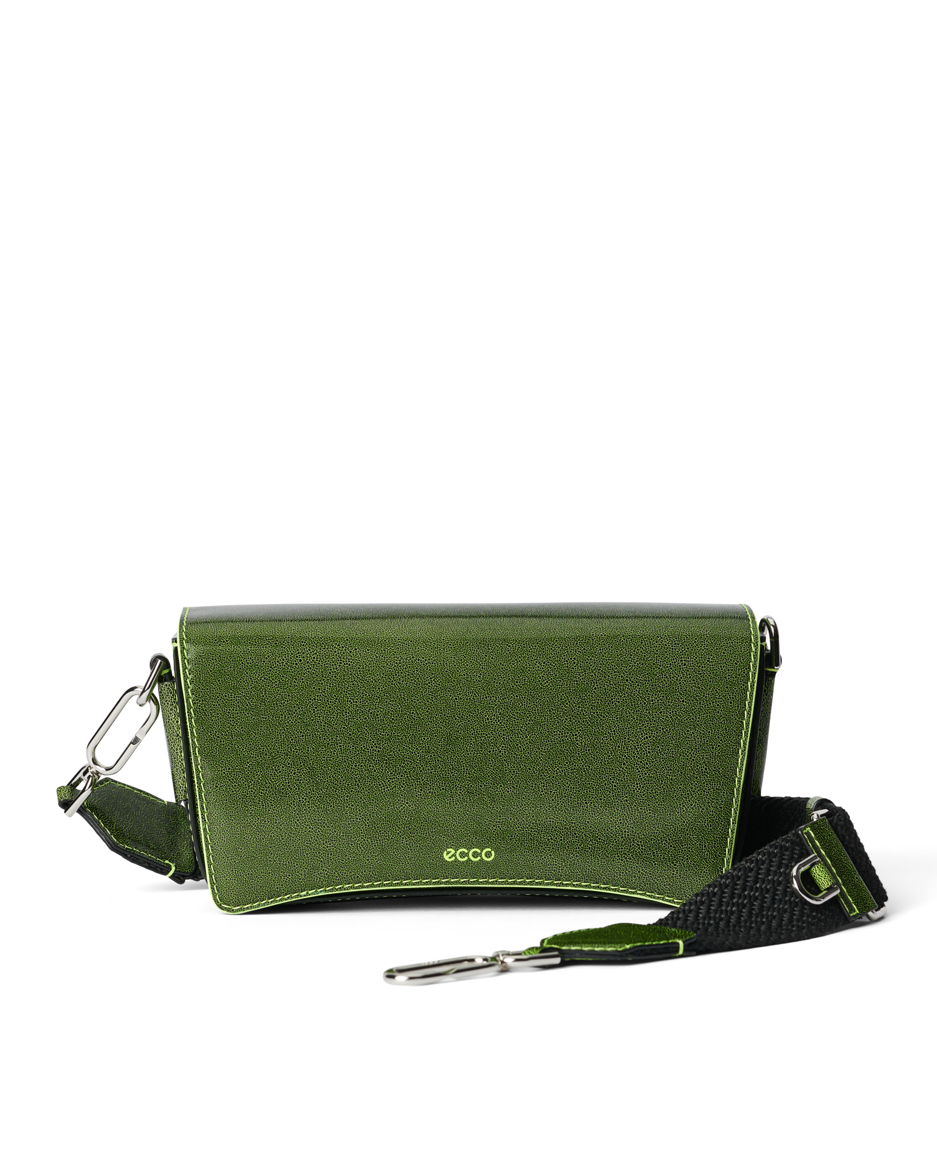 ECCO® Pinch Medium Cracked Leather Pinch Crossbody Bag - Green - Main