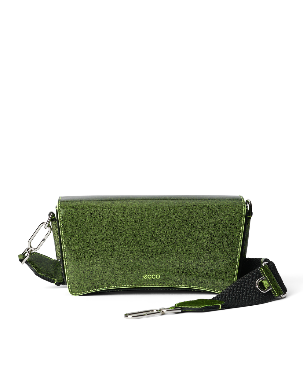 ECCO® Pinch Medium Cracked Leather Pinch Crossbody Bag - Green - Main